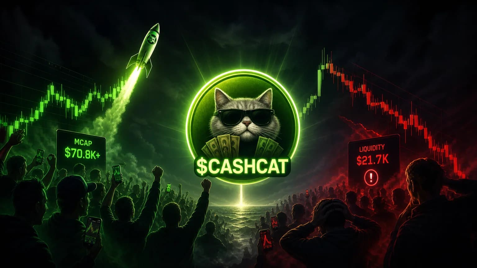 $CASHCAT Has CT Attention and $1.43M of Solana Turnover, but the Exit Door Is Still Tiny