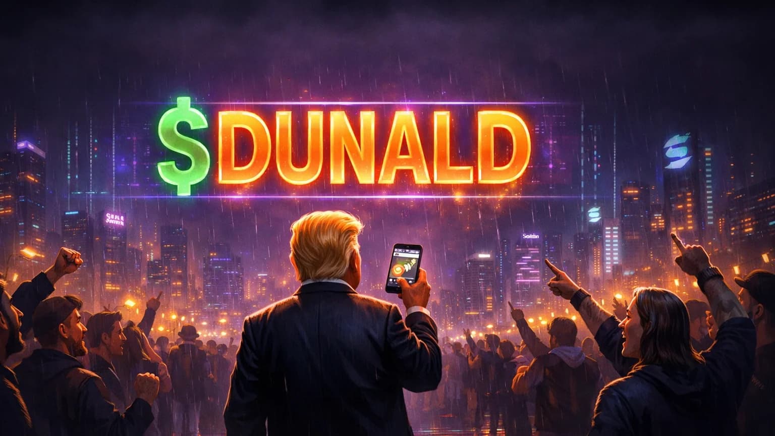 Dunald Dump Rips 626% in One Hour as Trump Parody Memes Storm Solana