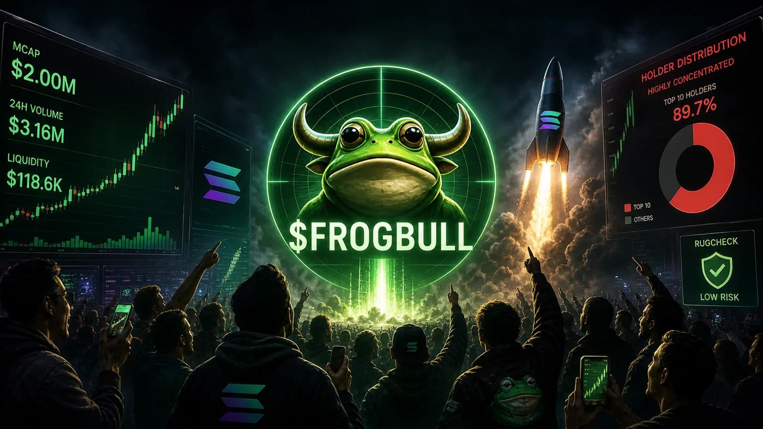 $FROGBULL Put Up $3.16M of Solana Turnover in Its First Day, but the Float Still Looks Too Tight