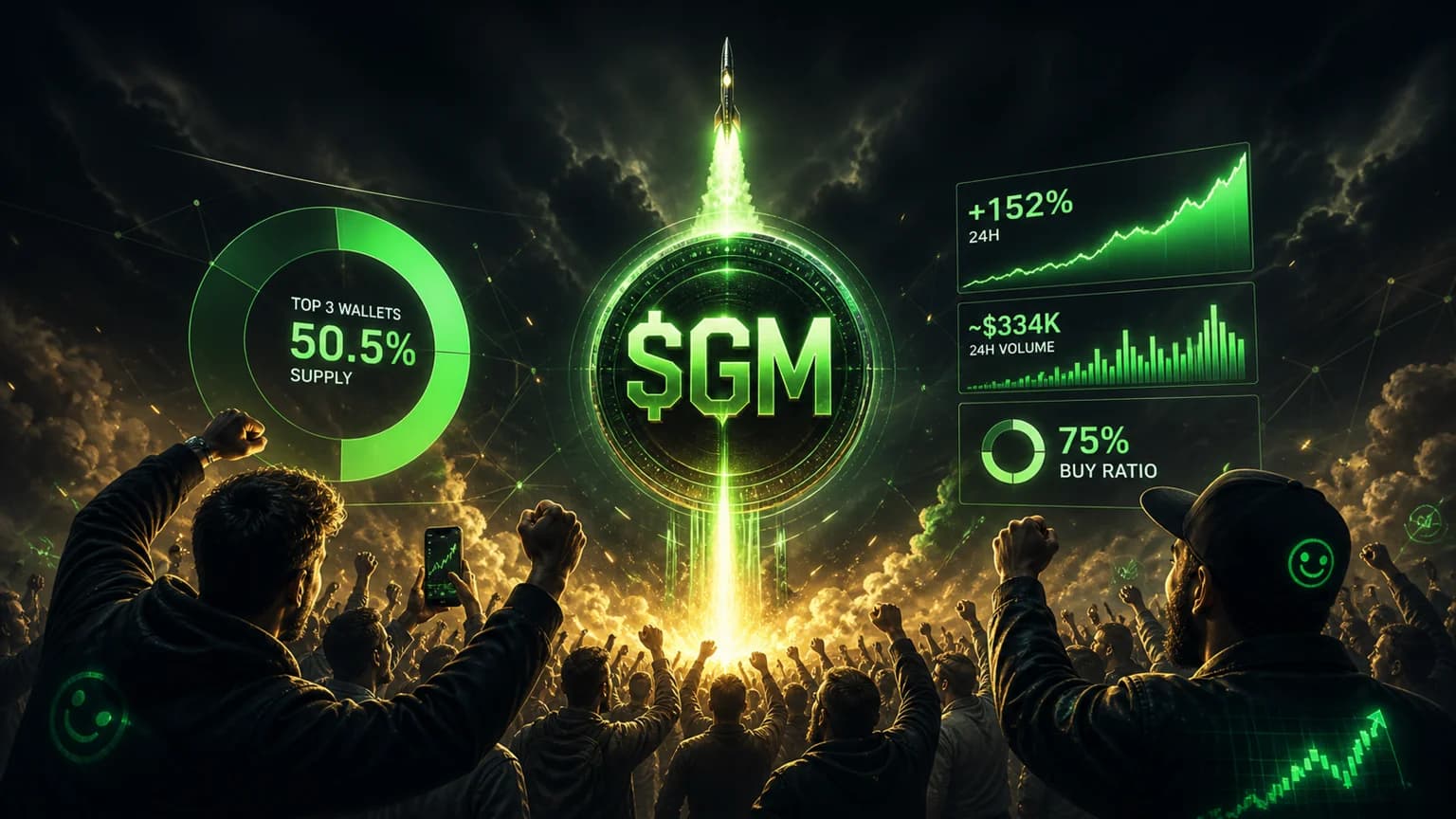 $GM Is Printing the Right Solana Numbers, but More Than Half the Board Still Sits in Three Wallets