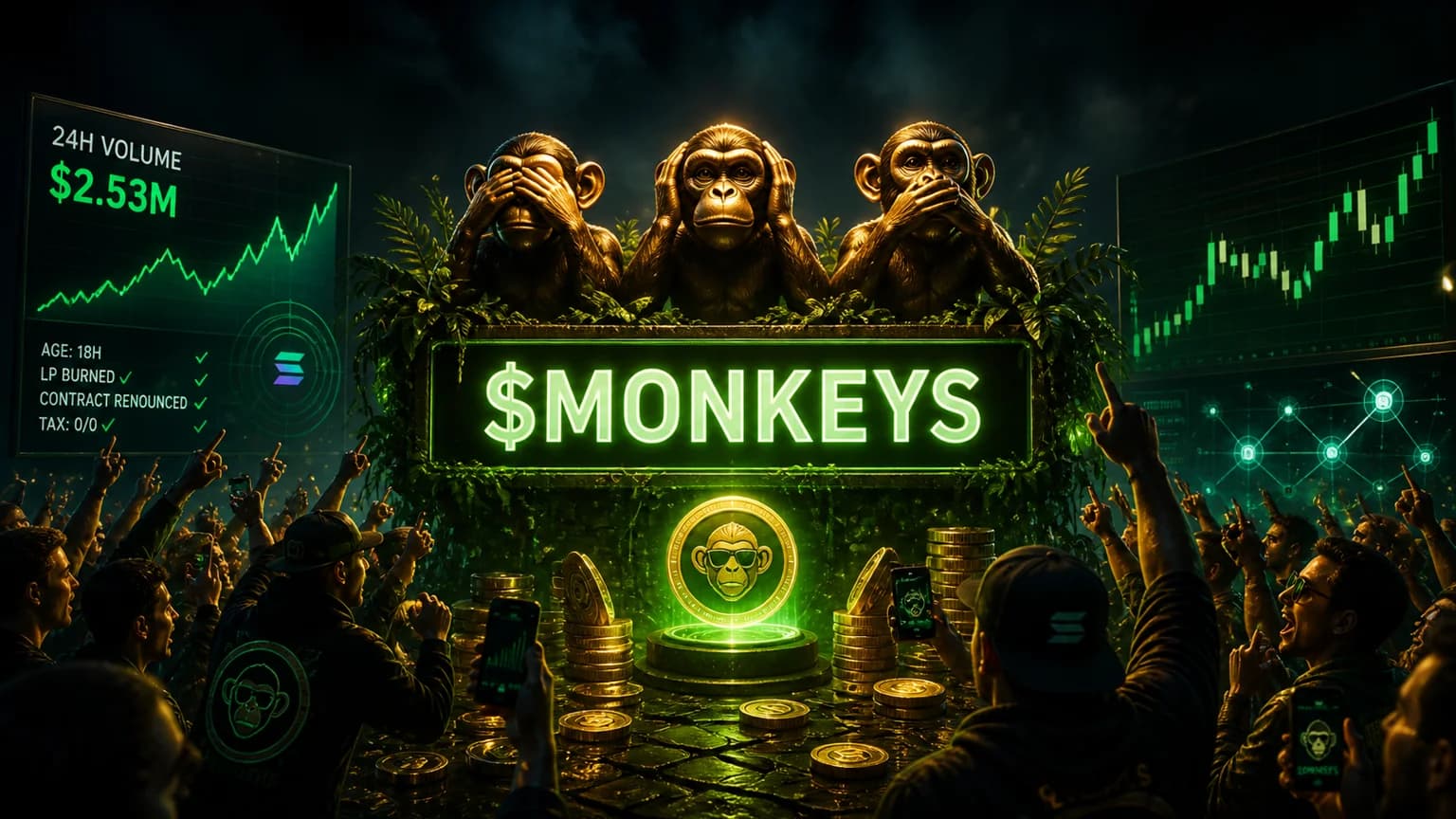 $MONKEYS Is Forcing the Three Wise Monkeys Meme Back Onto Solana