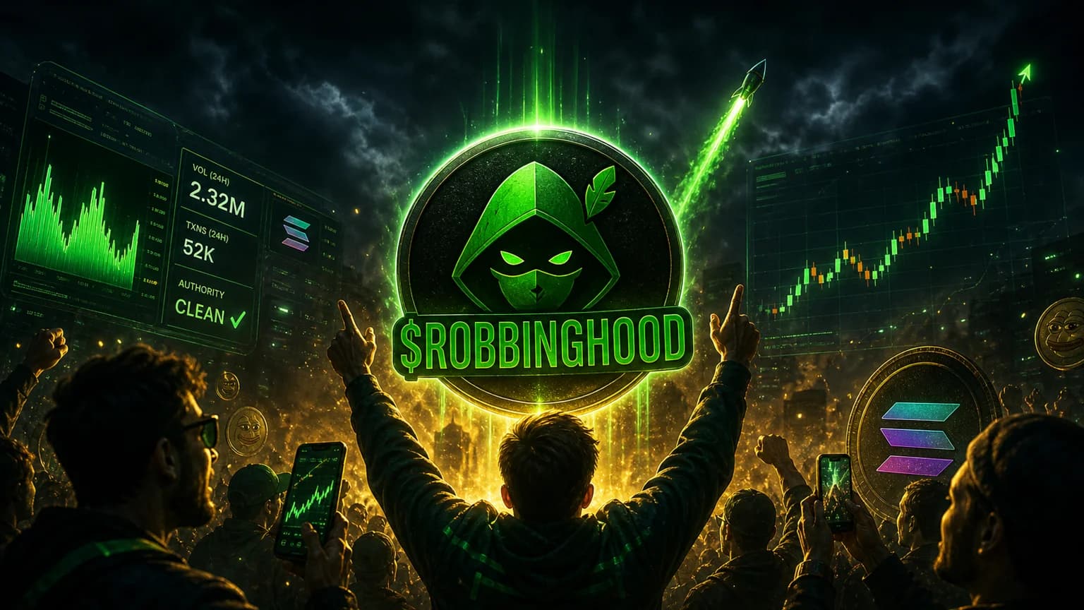 $ROBBINGHOOD Kept the Anti-Robinhood Meme Alive With $2.3M Volume and a Fresh One-Hour Bid