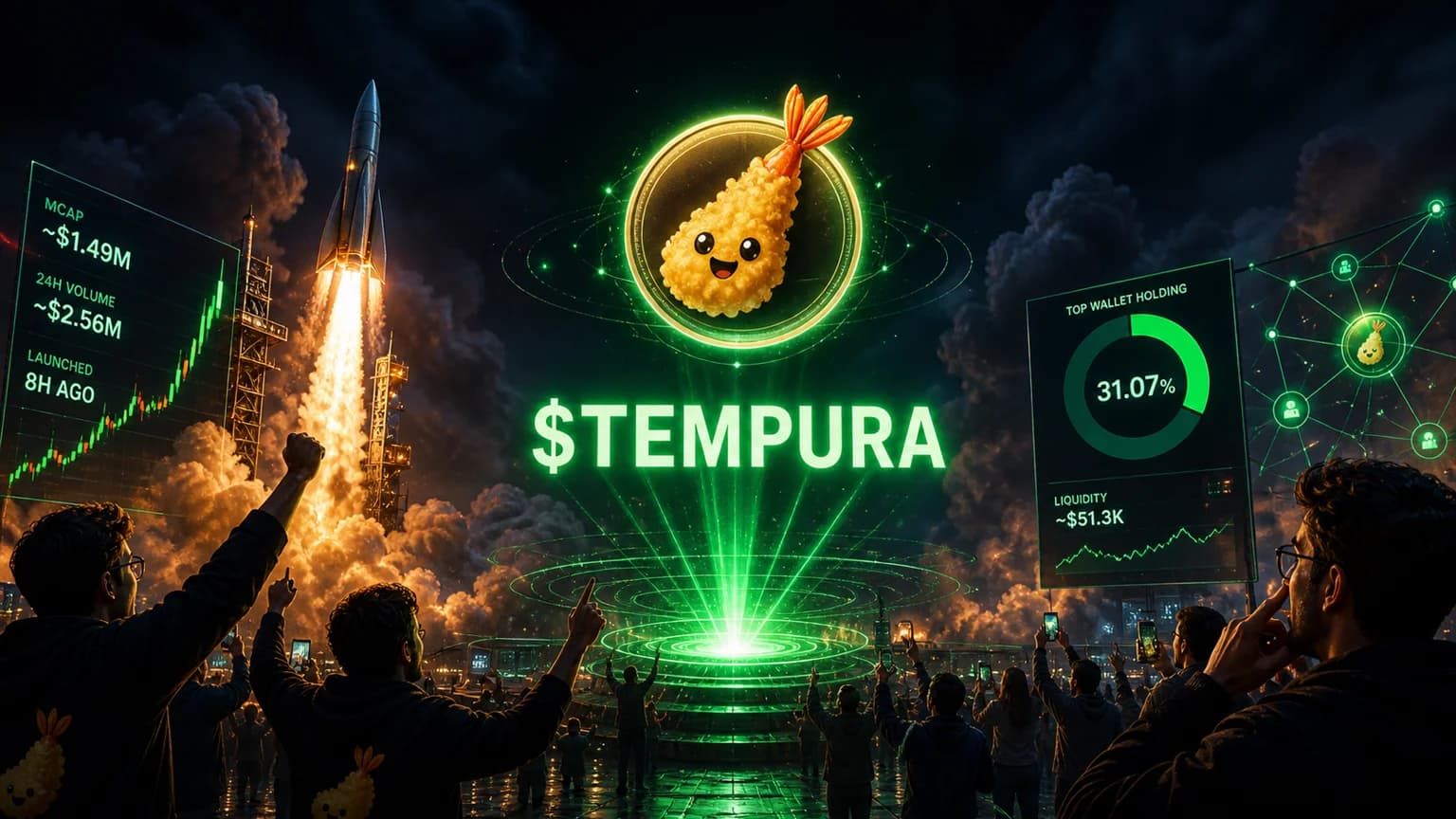 $TEMPURA Hit a $1.49M Solana Sprint, but a 31% Top Wallet Keeps the Exit Door Tight