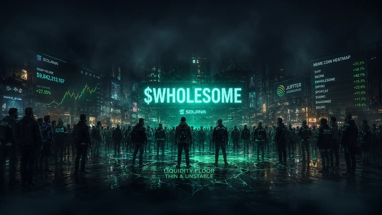 $WHOLESOME Just Forced Its Way Onto the Solana Tape With 13,273 Swaps in Under Five Hours, but the Real Test Is Whether That Traffic Was the Start of a Culture Bid or the Peak of It