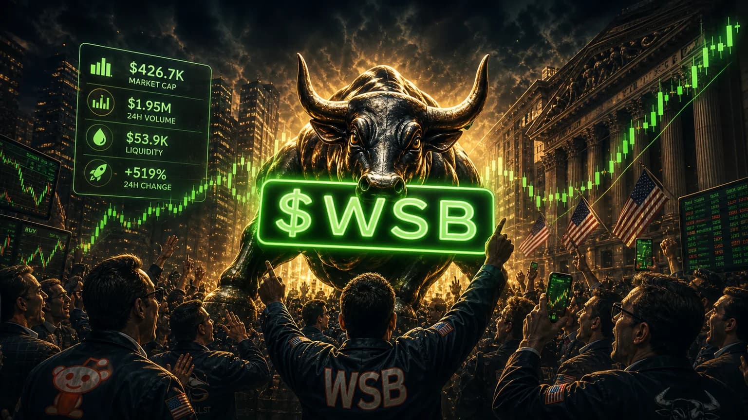 $WSB Turned a Wall Street Punchline Into a $1.9M Solana Tape Burst, but the Pool Still Has to Catch Up