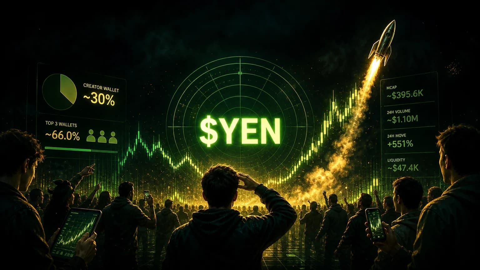 $YEN Turned Asia-Hours Flow Into a Fast Solana Breakout, but the Supply Still Sits in Too Few Hands