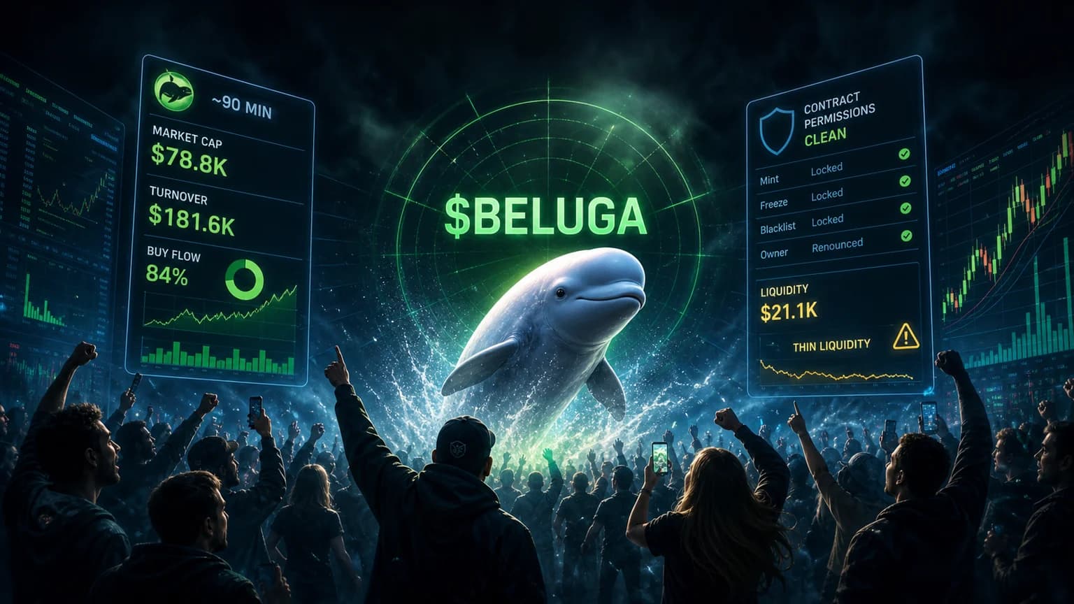$BELUGA Has the First-Wave Animal Bid Solana Loves, but a $21K Pool Still Makes This a Liquidity Trap