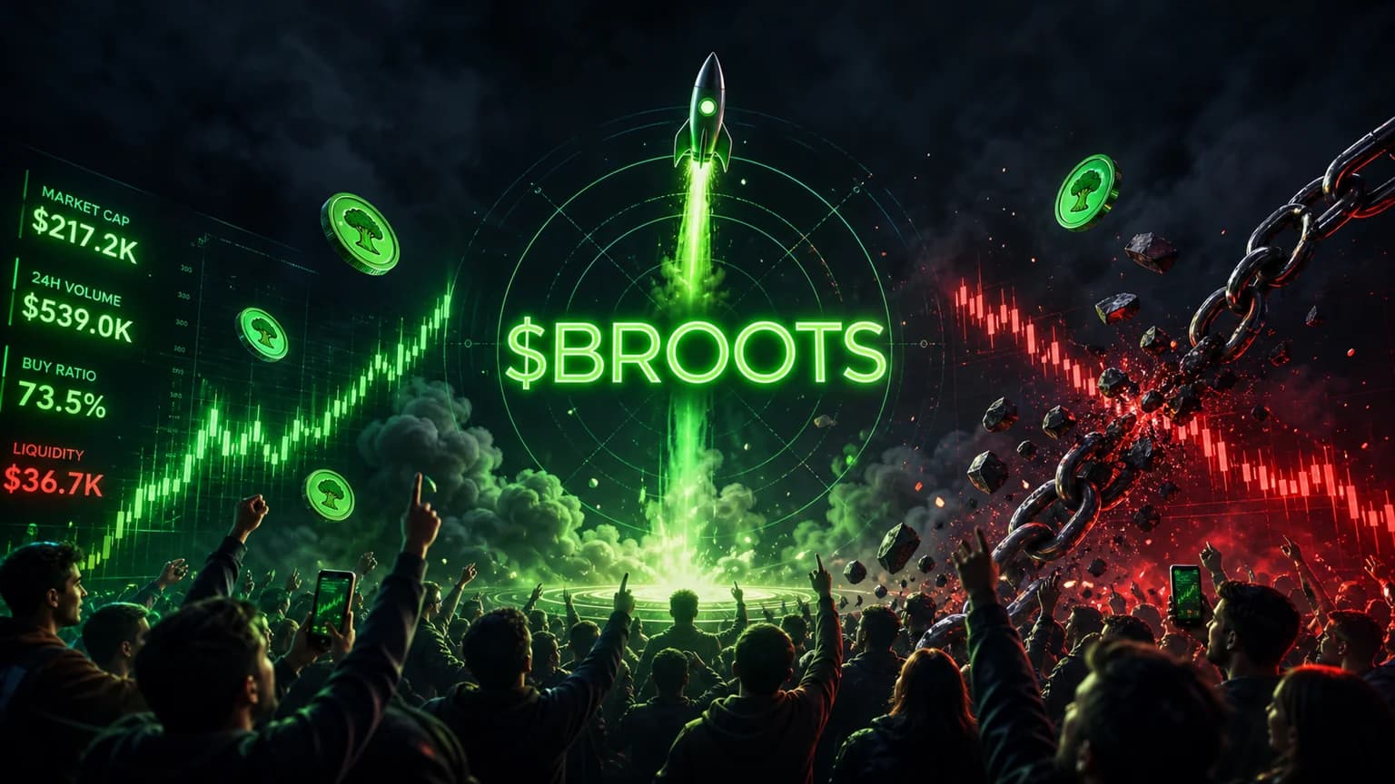 $BROOTS Printed $539K of Volume in Under 30 Minutes, and Now the Solana Board Has to Prove It Was More Than a Reflex Bid