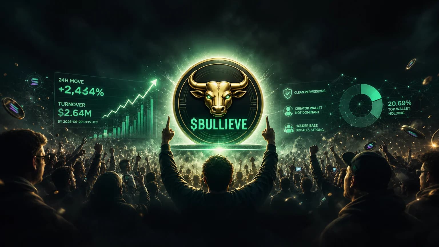 $BULLIEVE Turned Pure Market Mood Into a Real Solana Bid, but Now It Has to Survive Its Own First-Day Hype
