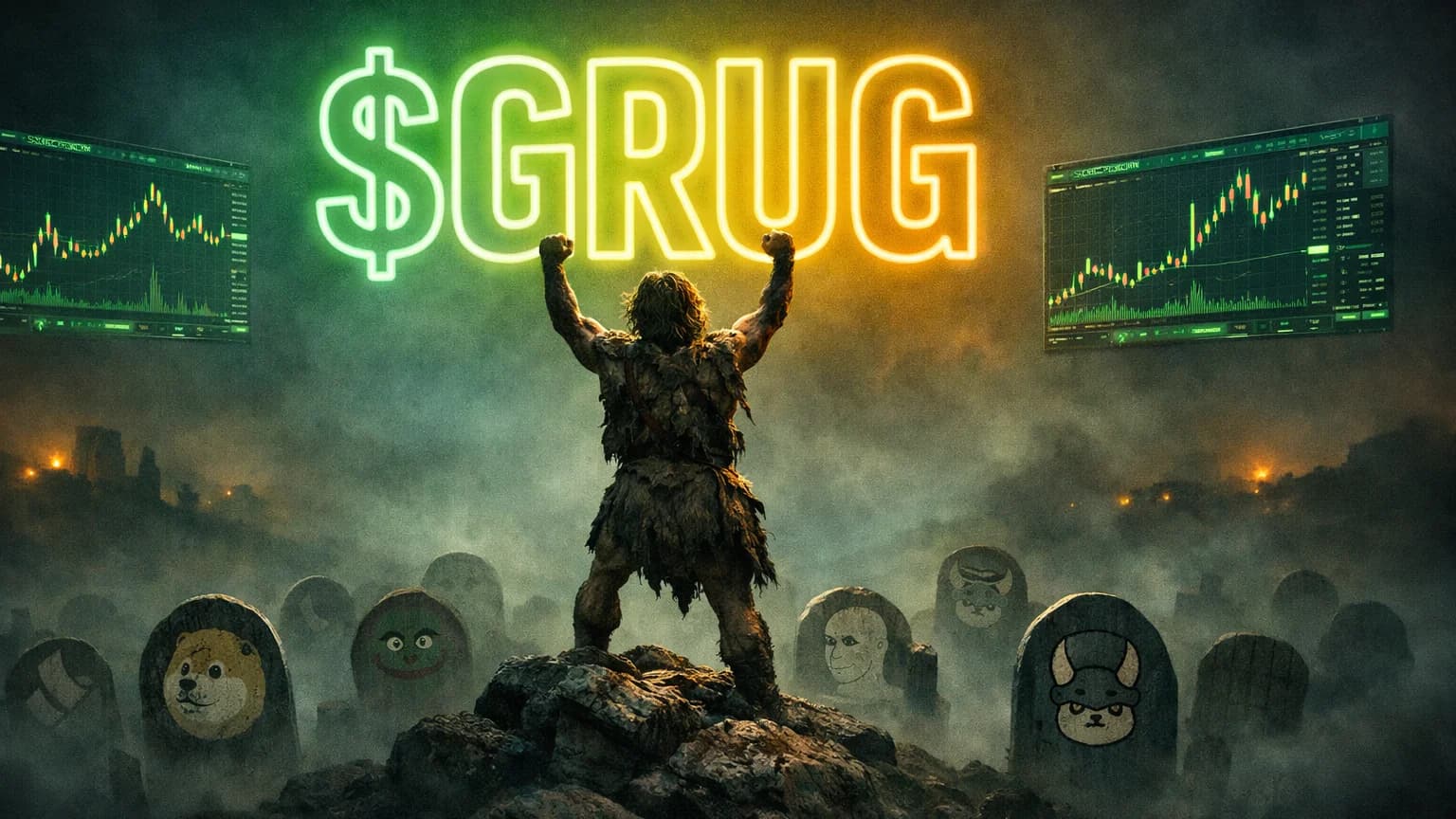 78 Days on Pump.fun and Still Breathing — GRUG Just Posted a 10,294% Breakout With $2M Volume