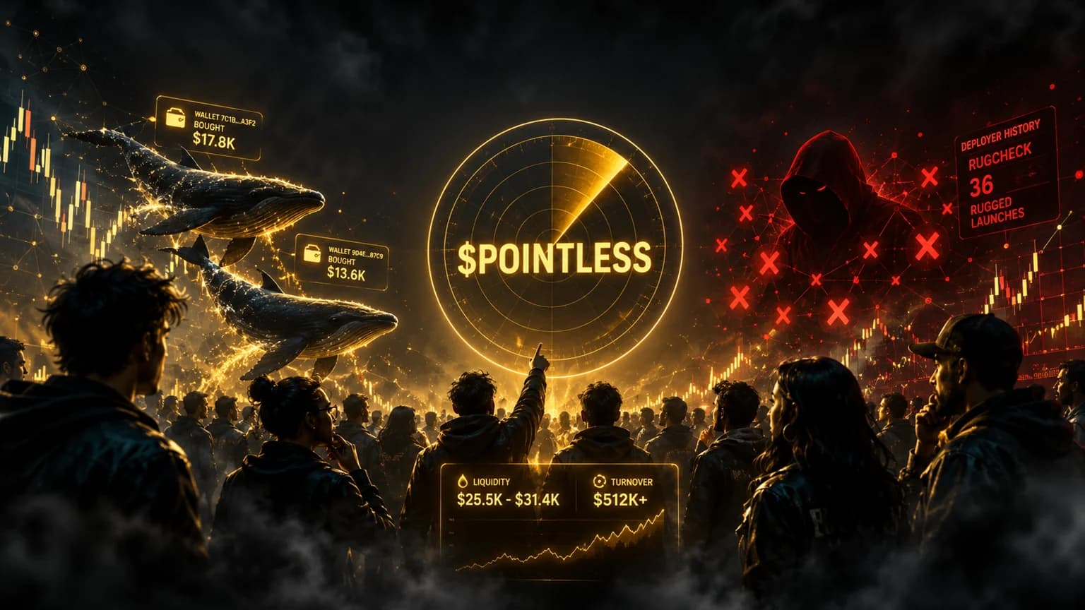Two Watched Wallets Helped Put $POINTLESS on the Solana Feed, but the Creator History Keeps a Shadow Over the Sprint