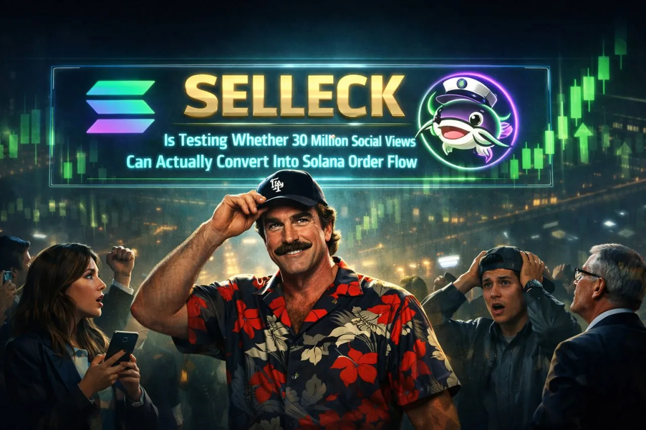 SELLECK Is Testing Whether 30 Million Social Views Can Actually Convert Into Solana Order Flow
