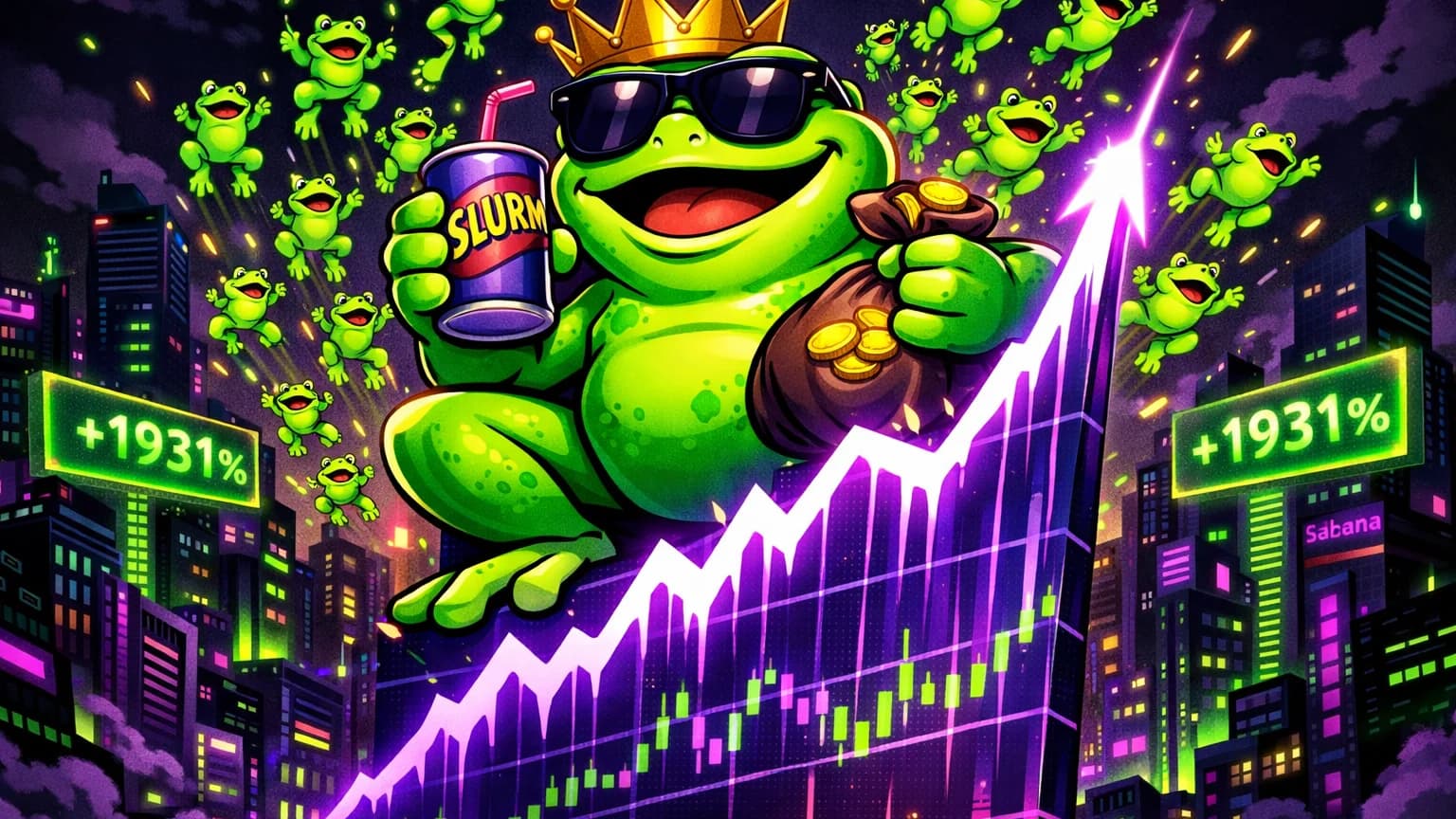 Slurmit The Frog: +1,931% in 24 Hours, 44,649 Transactions, and Solana's Frog Meta Just Got Weirder