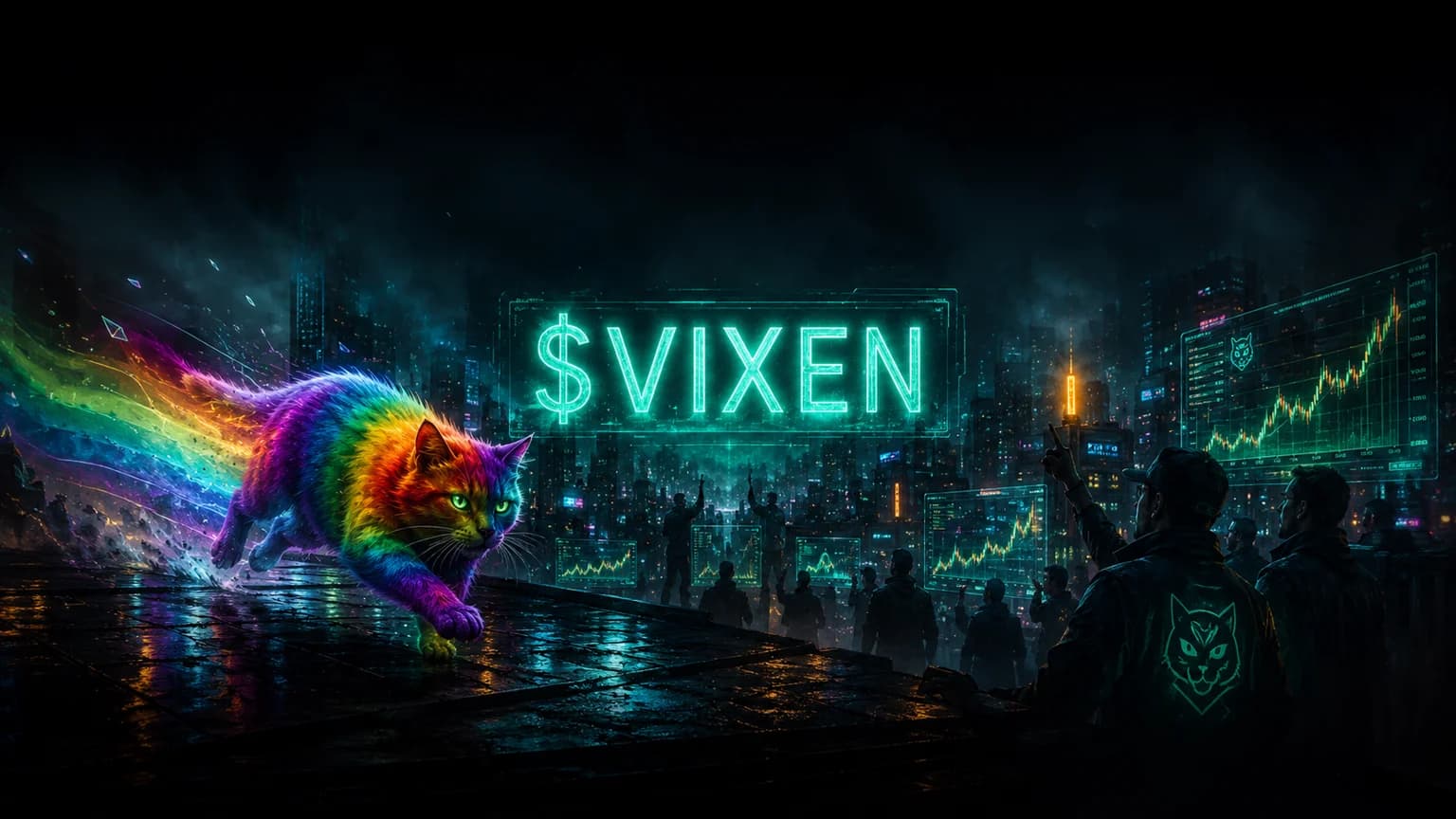 VIXEN Rode a Viral Rainbow Cat Into $1.18M of Volume — but the First 39% Hourly Flush Already Hit