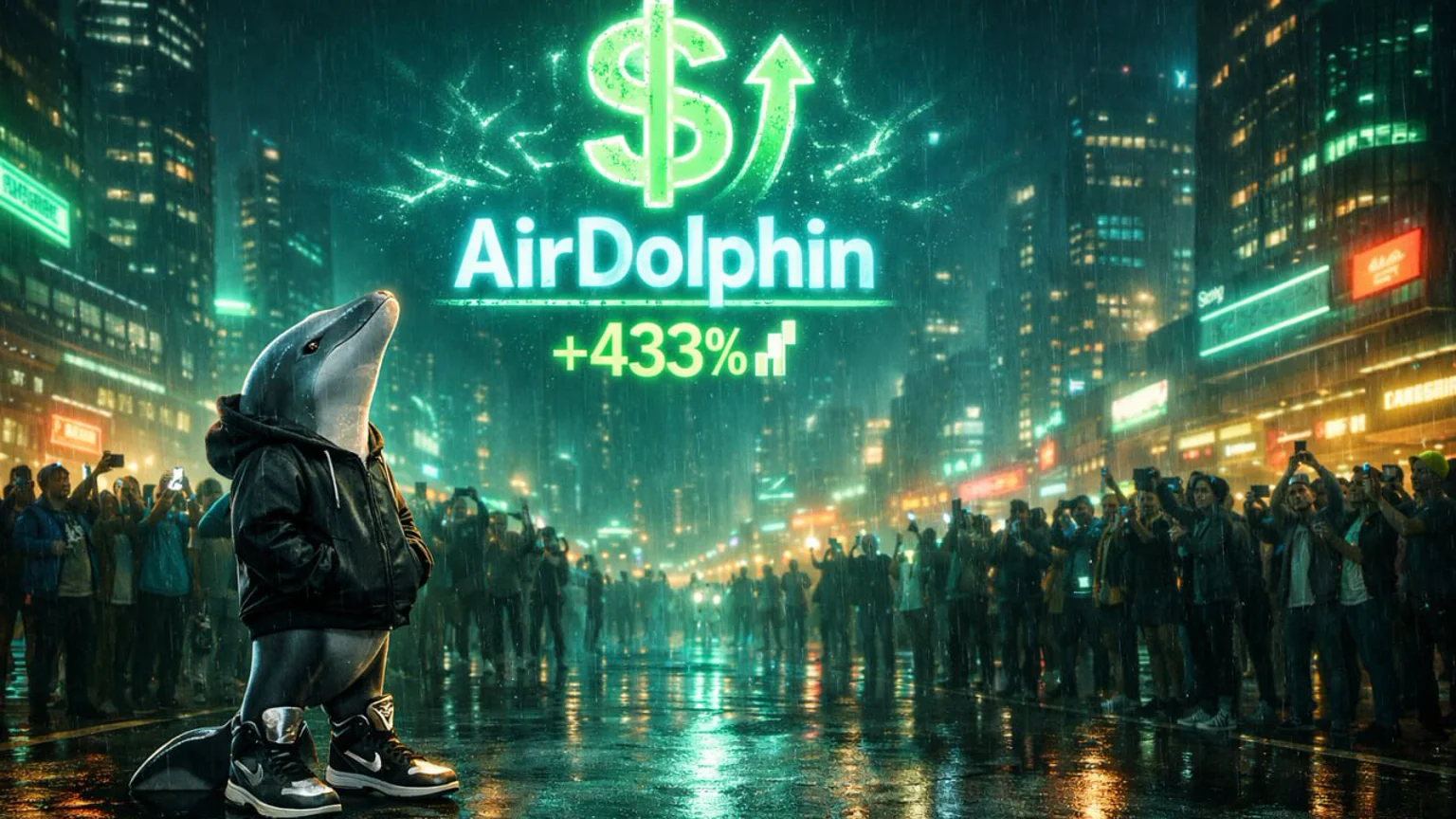 $AirDolphin Explodes +433% on Launch Day With $360K Volume as Animal Memes Dominate Solana