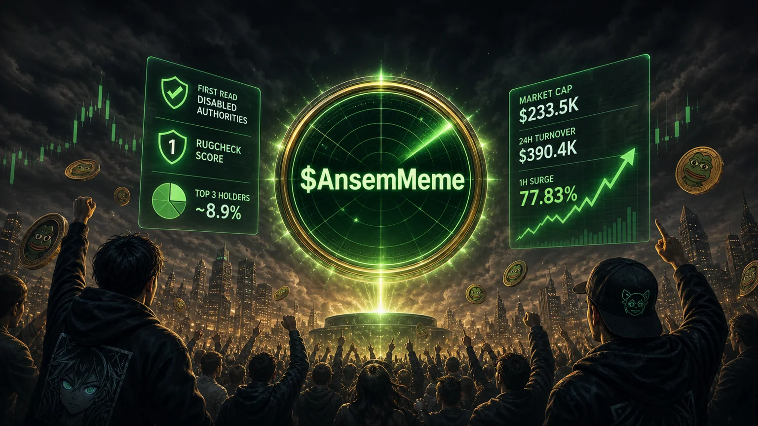 $AnsemMeme Printed a 288% First-Day Solana Run, and the Holder Map Looks Cleaner Than the Average Personality Proxy