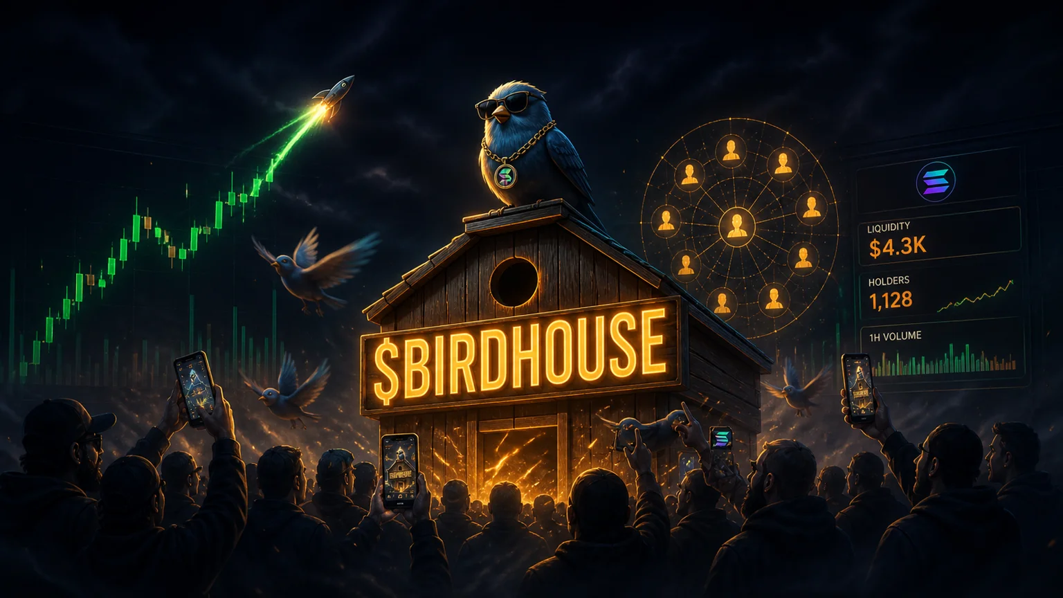 $BIRDHOUSE Rips 142% as Solana Degens Crowd a Tiny Liquidity Perch