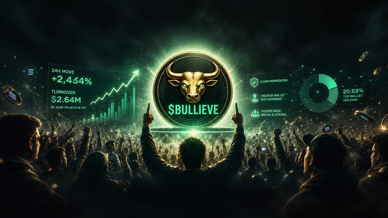 $BULLIEVE Turned Pure Market Mood Into a Real Solana Bid, but Now It Has to Survive Its Own First-Day Hype