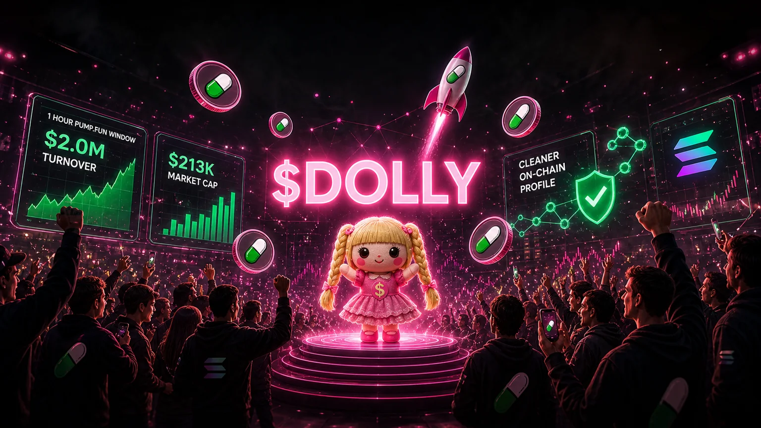 $DOLLY Turns A Fake Mourning Joke Into A Sevenfold Solana Bid
