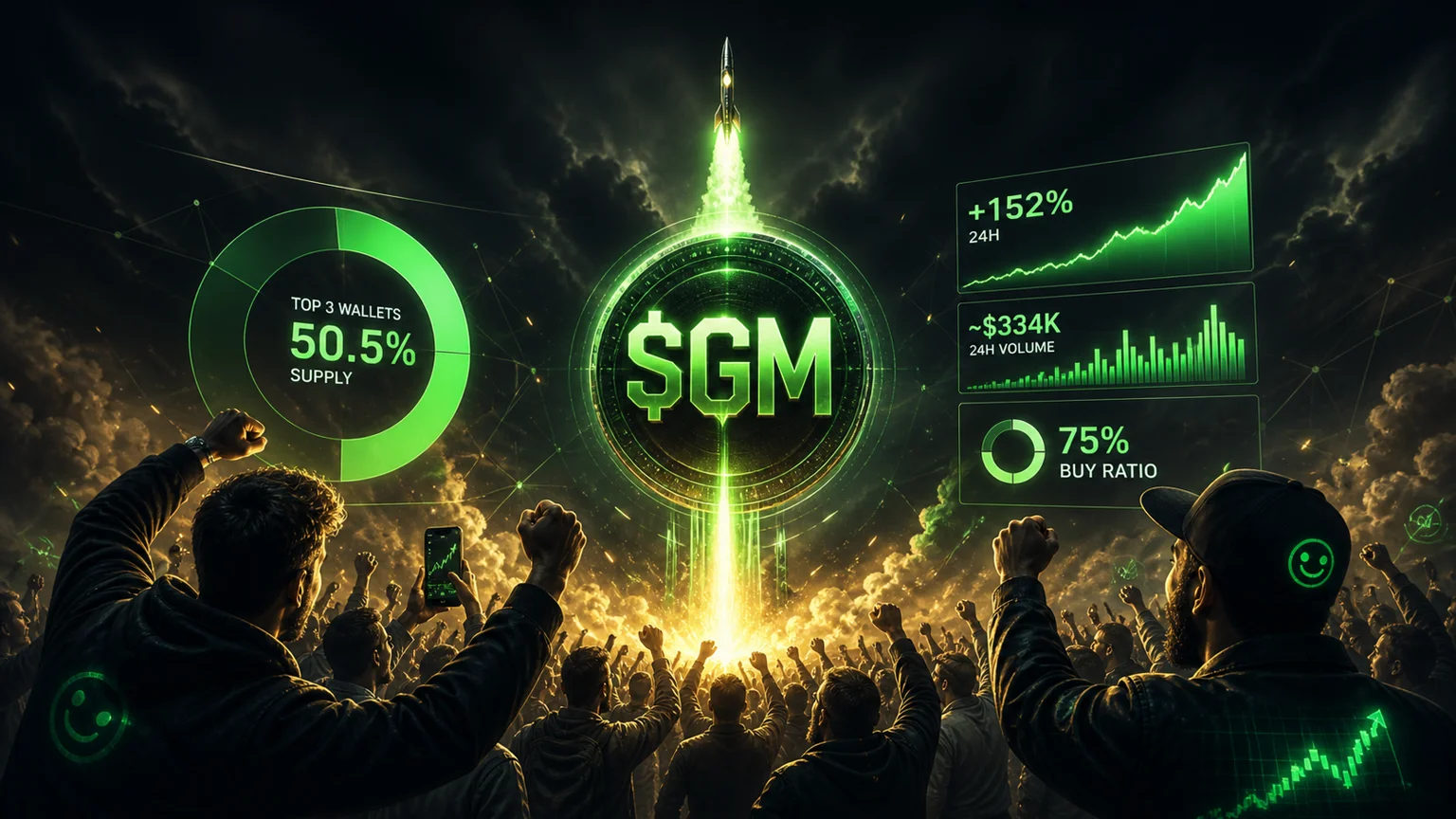 $GM Is Printing the Right Solana Numbers, but More Than Half the Board Still Sits in Three Wallets