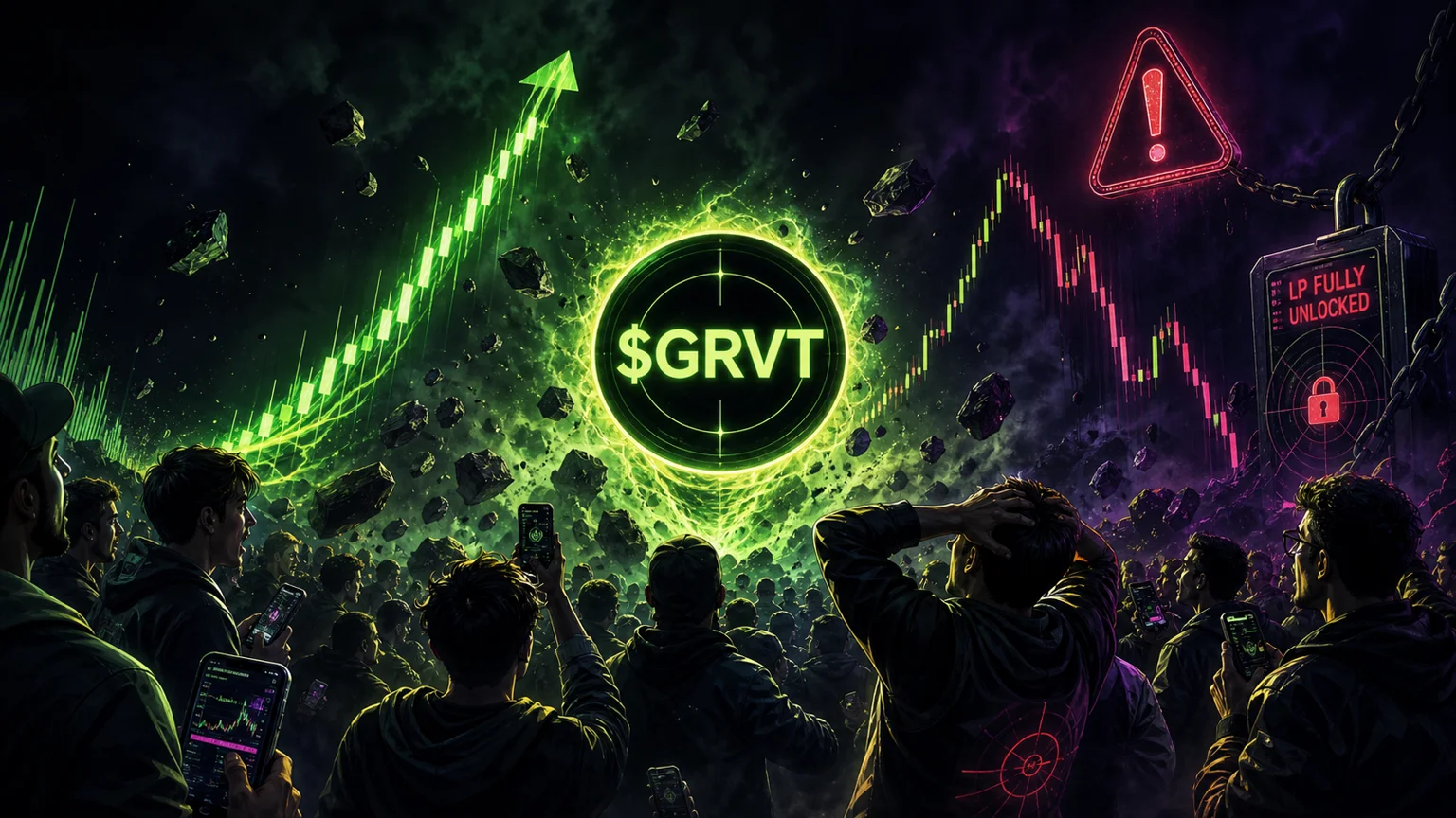 $GRVT Is Still Printing Giant Solana Turnover, but the Board Is Starting to Read Like Post-Pump Exhaustion