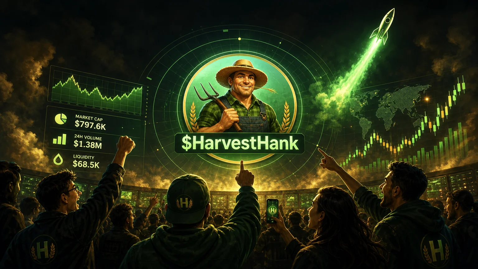 $HarvestHank Is Printing a Real Solana Board, and the Holder Map Is Why the Move Still Matters