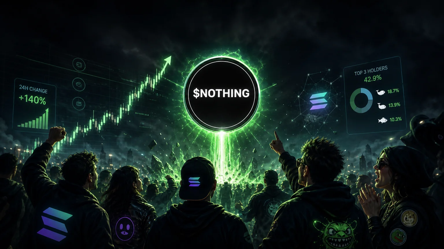 $NOTHING Pulled a Watched-Wallet Bid on Solana, but the Holder Wall Is Still Doing Most of the Talking