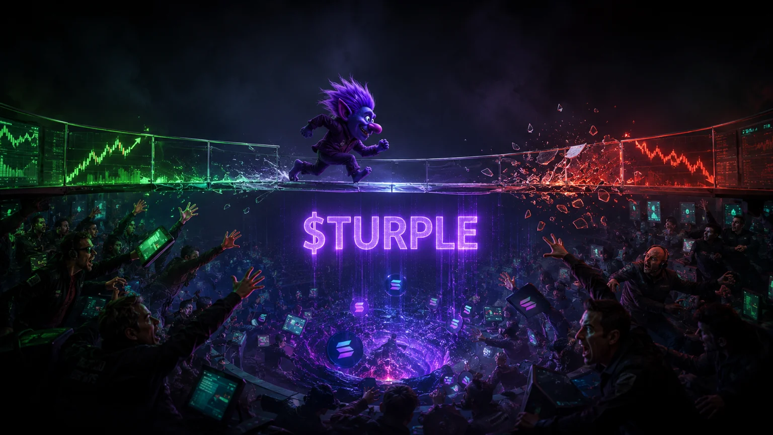 Purple Troll Doubled Fast, Then Gave Half Back in Minutes — TURPLE Is a Solana Stress Test